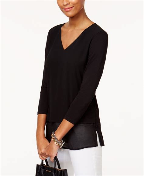 michael kors blouse sale|michael kors layered look top.